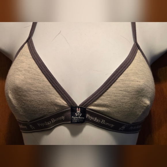 Psycho Bunny Gray Cotton Bra NWT SzM - Picture 3 of 6